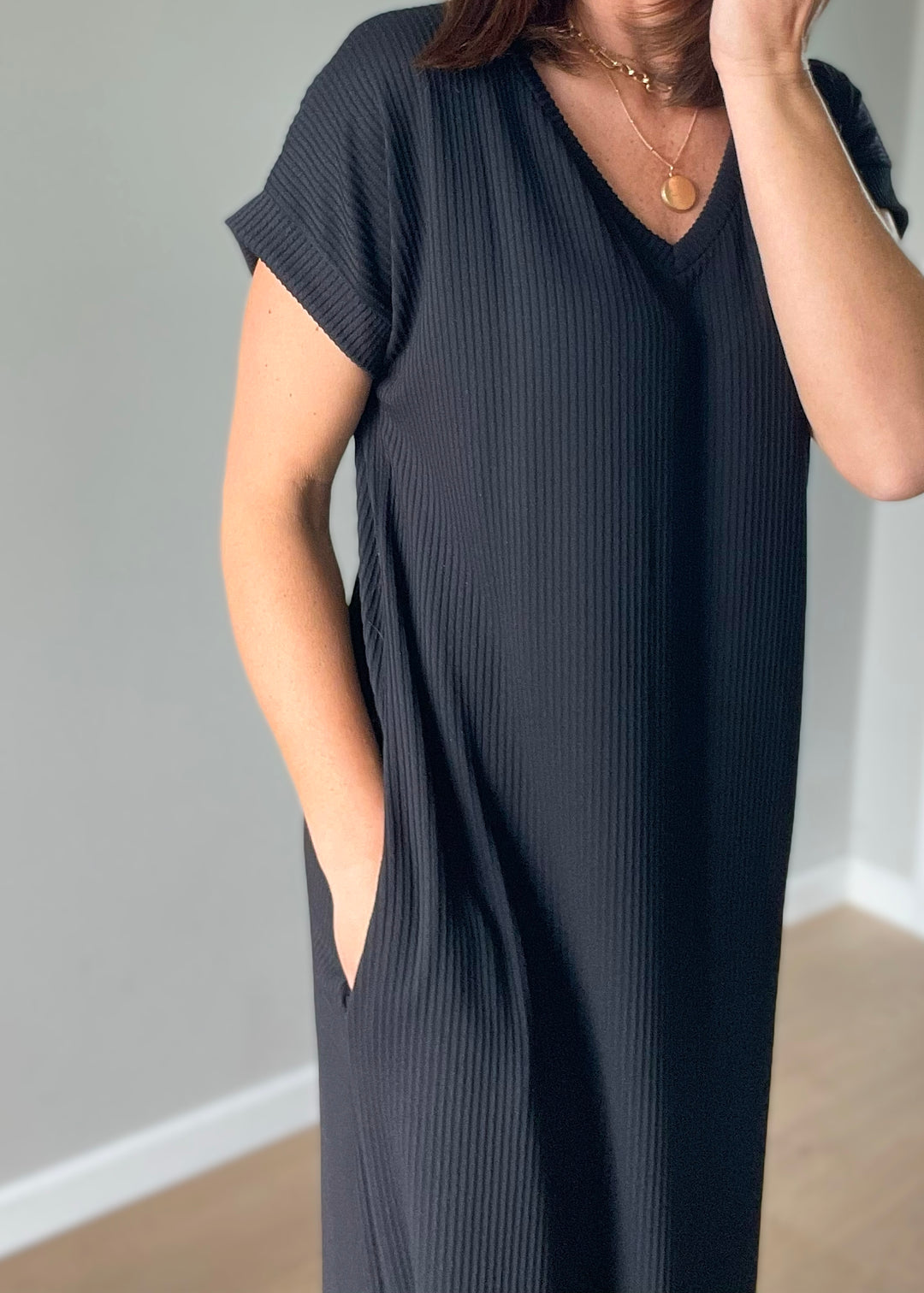Women's Ribbed Black Maxi Dress | Casual Summer Maxi Dress | Basic Summer Dress
