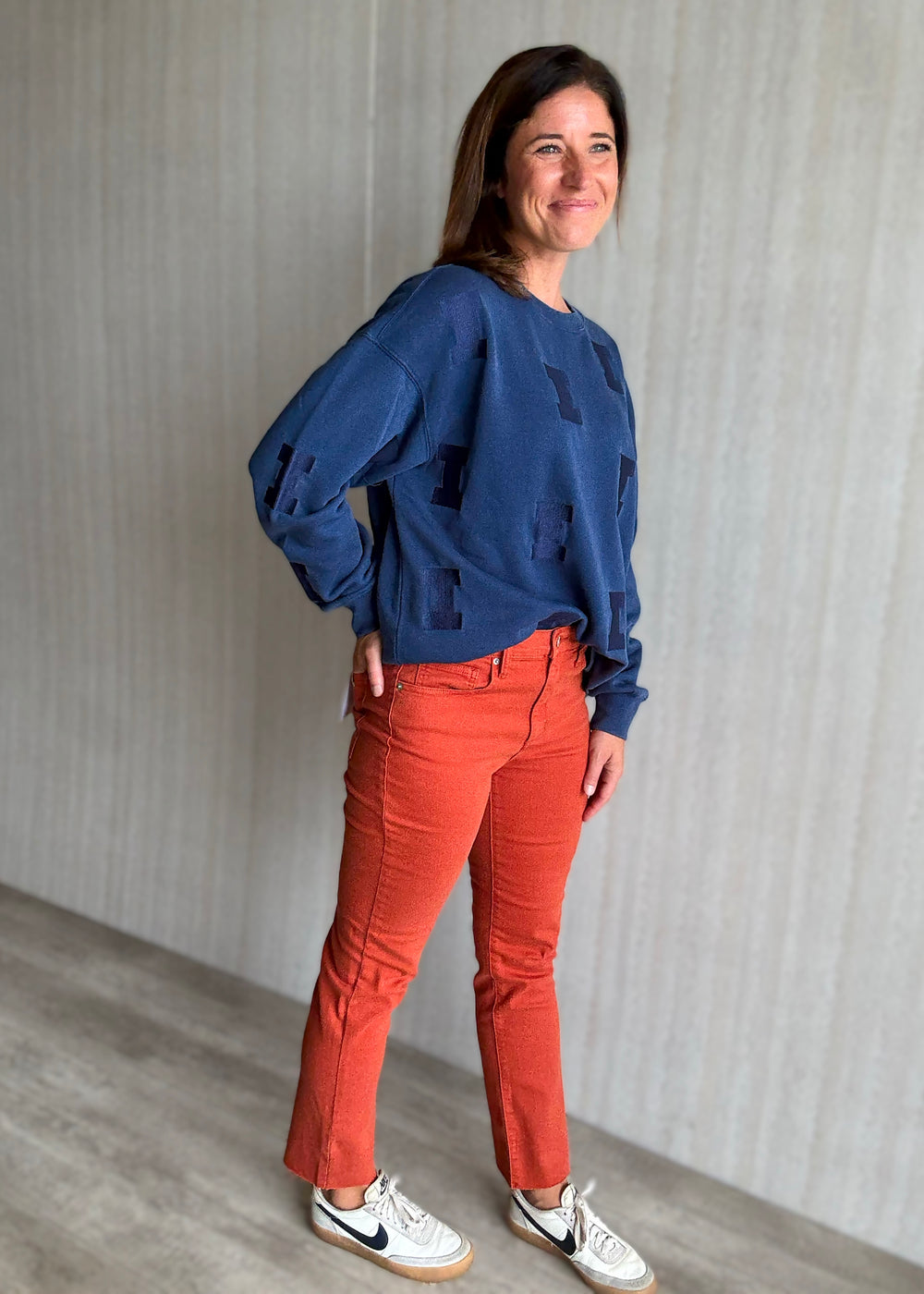 Orange High Rise Scissor Cut Hem Straight Leg Jeans  | Orange Game Day Pants