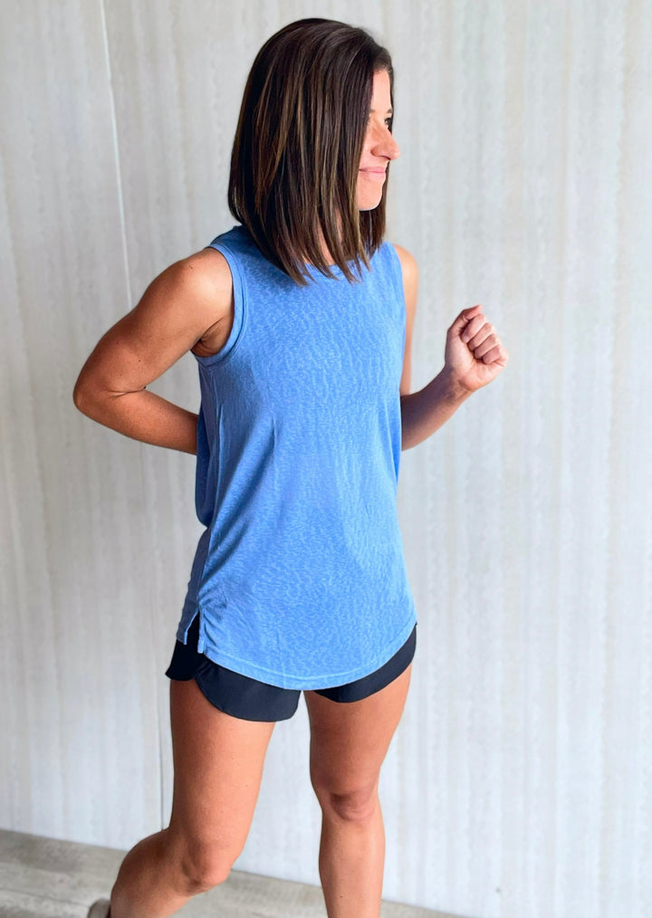 Women's blue athleisure tank | Classic Blend Tank (Blue)