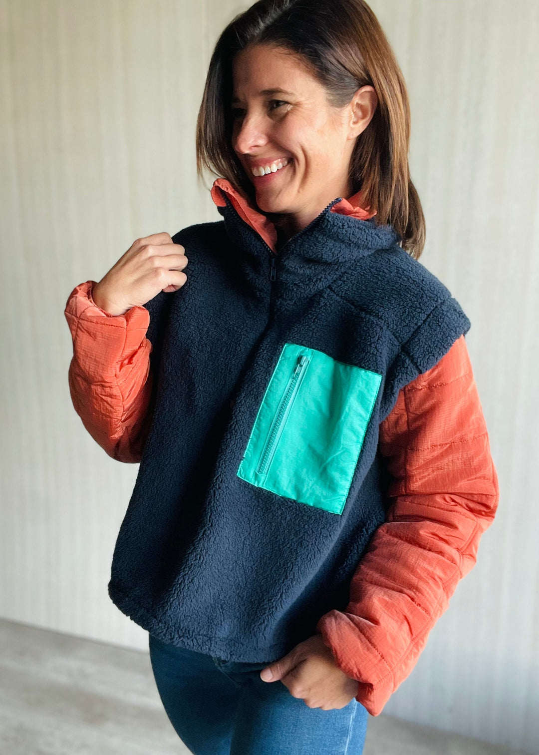 Women's Half Zip Sherpa Pullover