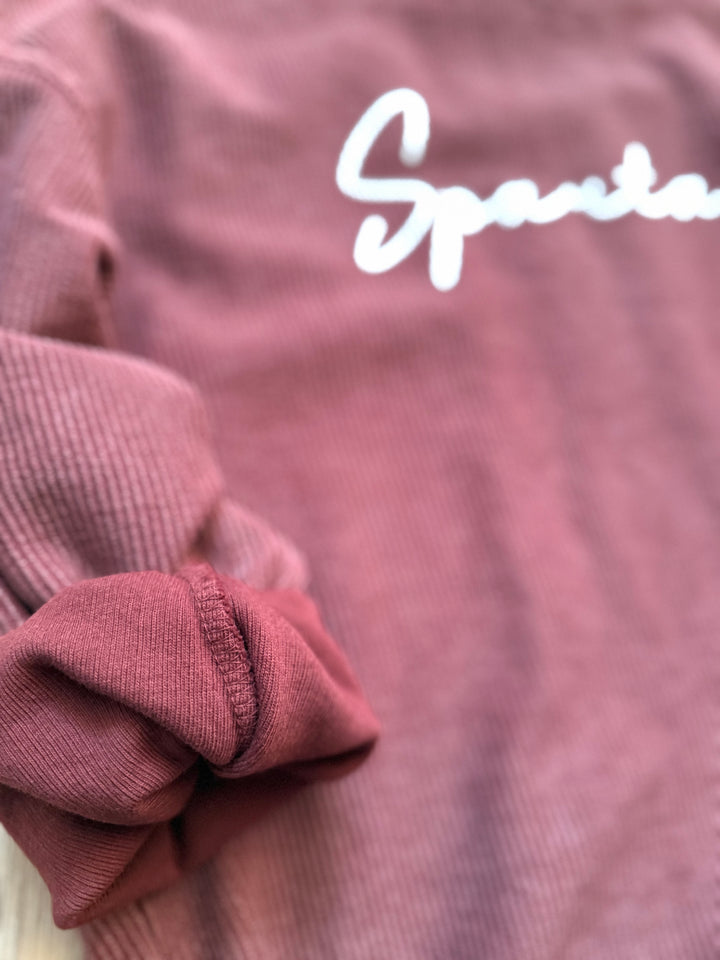 Maroon Corded Spartans Pullover Sweatershirt