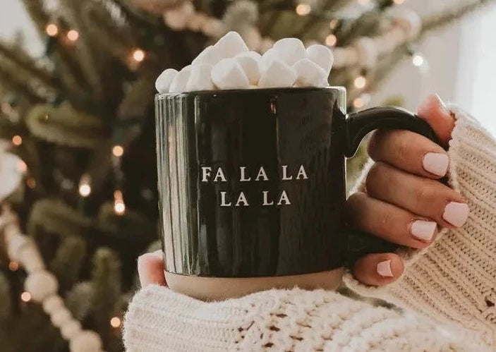 Green Fa La La Stoneware Mug