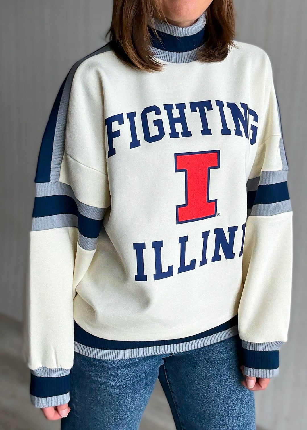 Women's Illinois Colorblock Turtleneck Sweatshirt | Illinois Illini Game Day Outifts 