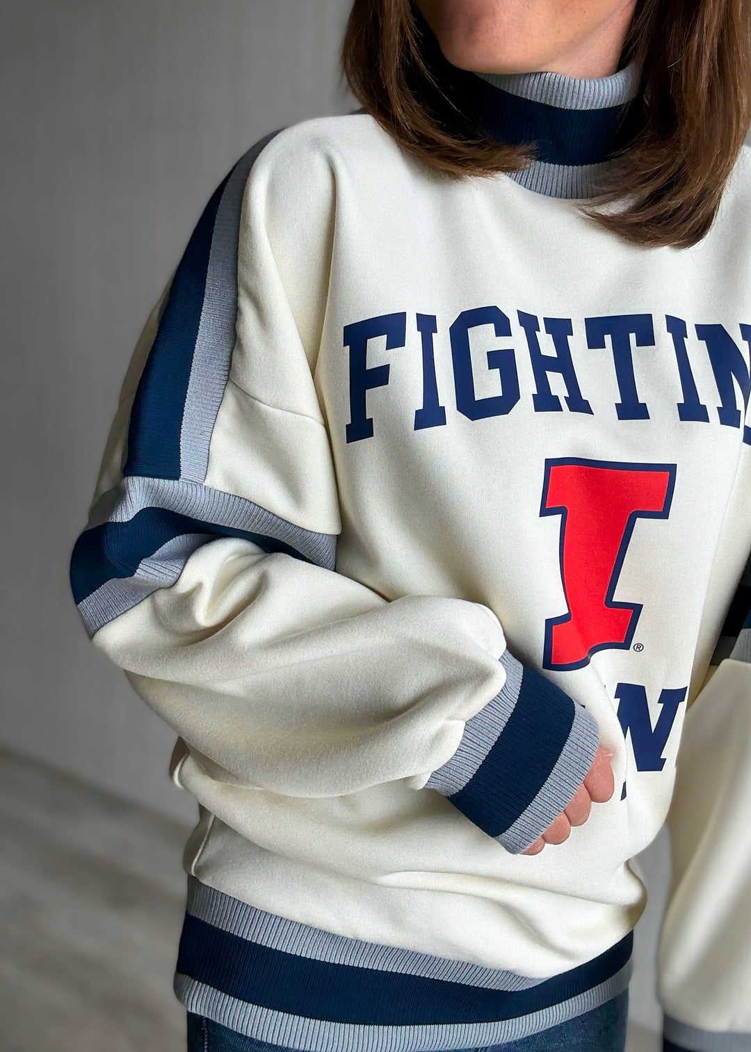 Women's Illinois Colorblock Turtleneck Sweatshirt | Illinois Illini Game Day Outifts 