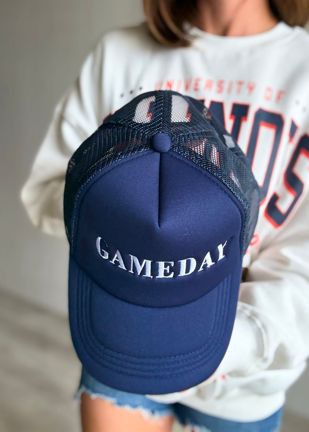 Women's Navy Game Day Trucker Hat