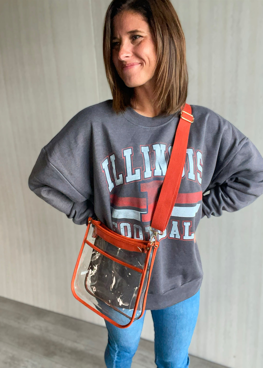 Orange Clear Crossbody Bag