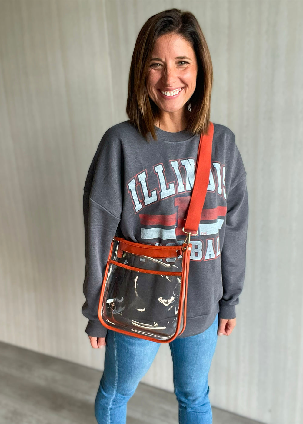 Orange Clear Crossbody Bag