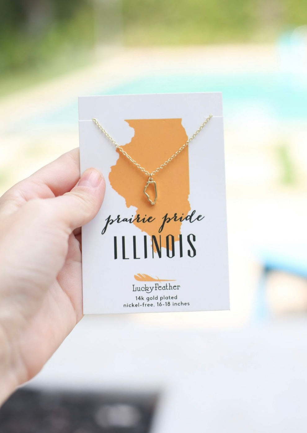 State of Illinois Gold Necklace | Illinois Jewelry