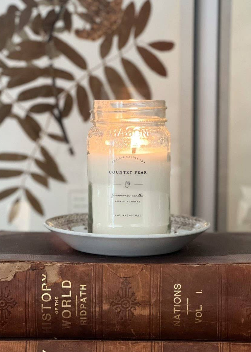 Country Pear - Soy Wax 16 oz Mason Jar Candle