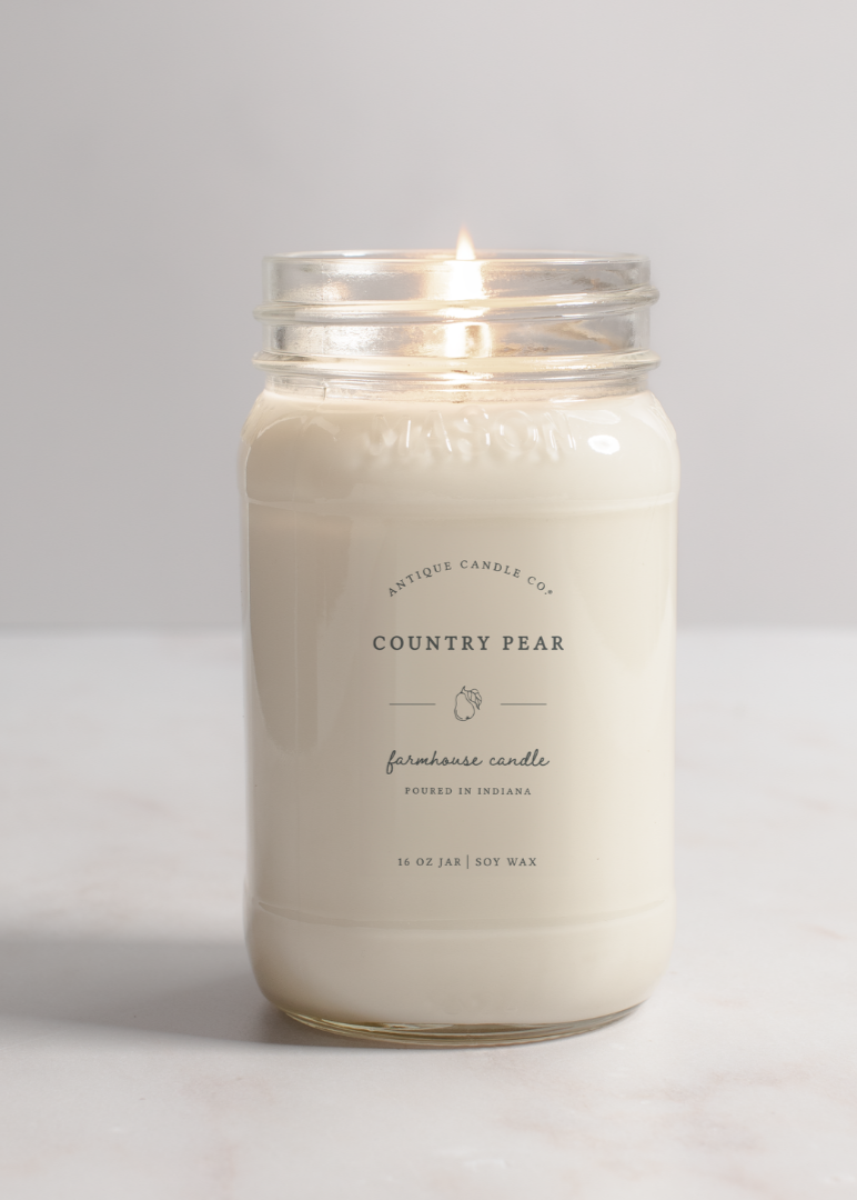 Country Pear - Soy Wax 16 oz Mason Jar Candle