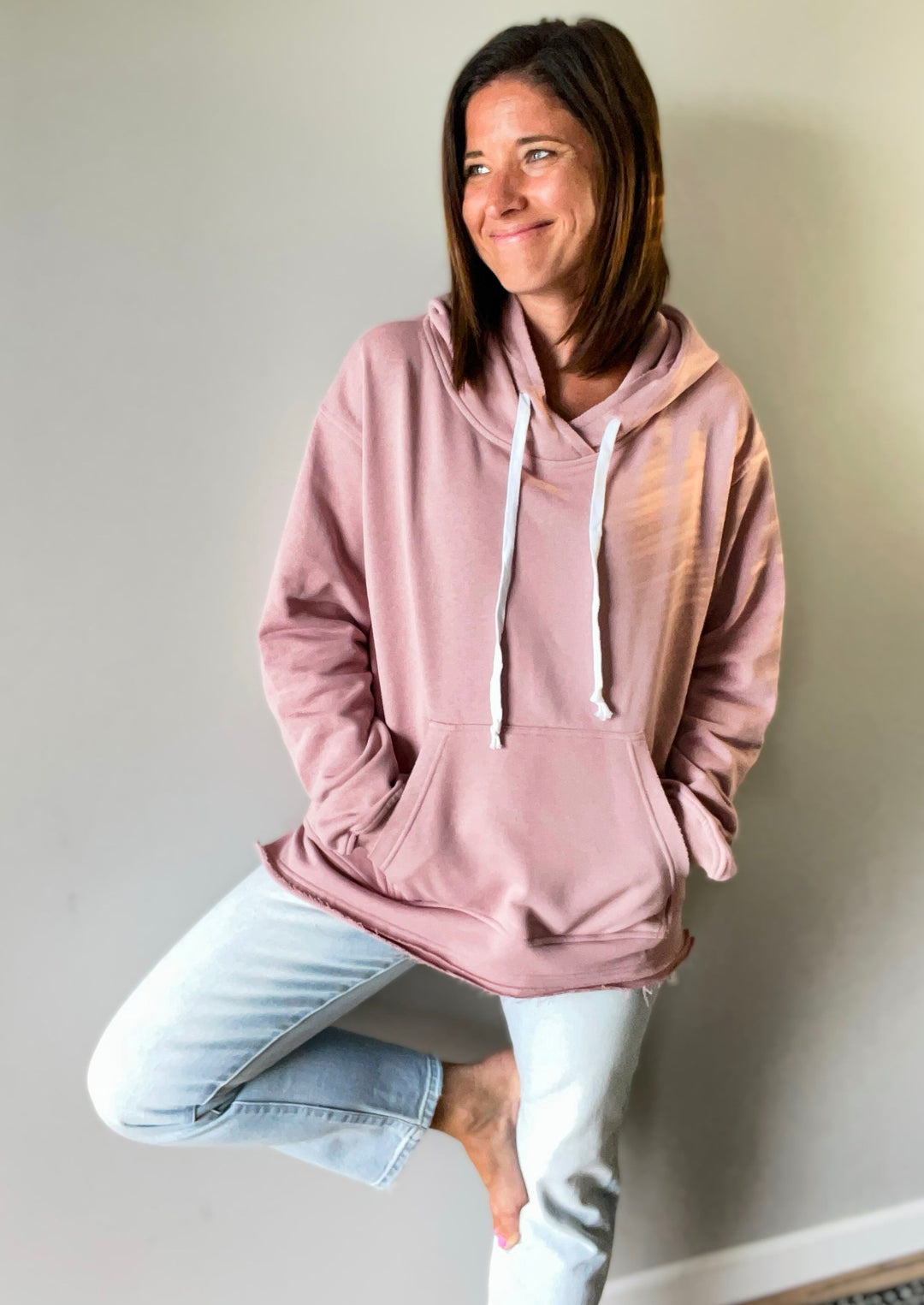 Blush Pink Hooded Sweatshirt