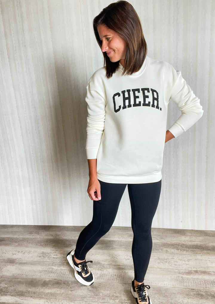 White Cheer Sweatshirt |Cheerleading Sweatshirt