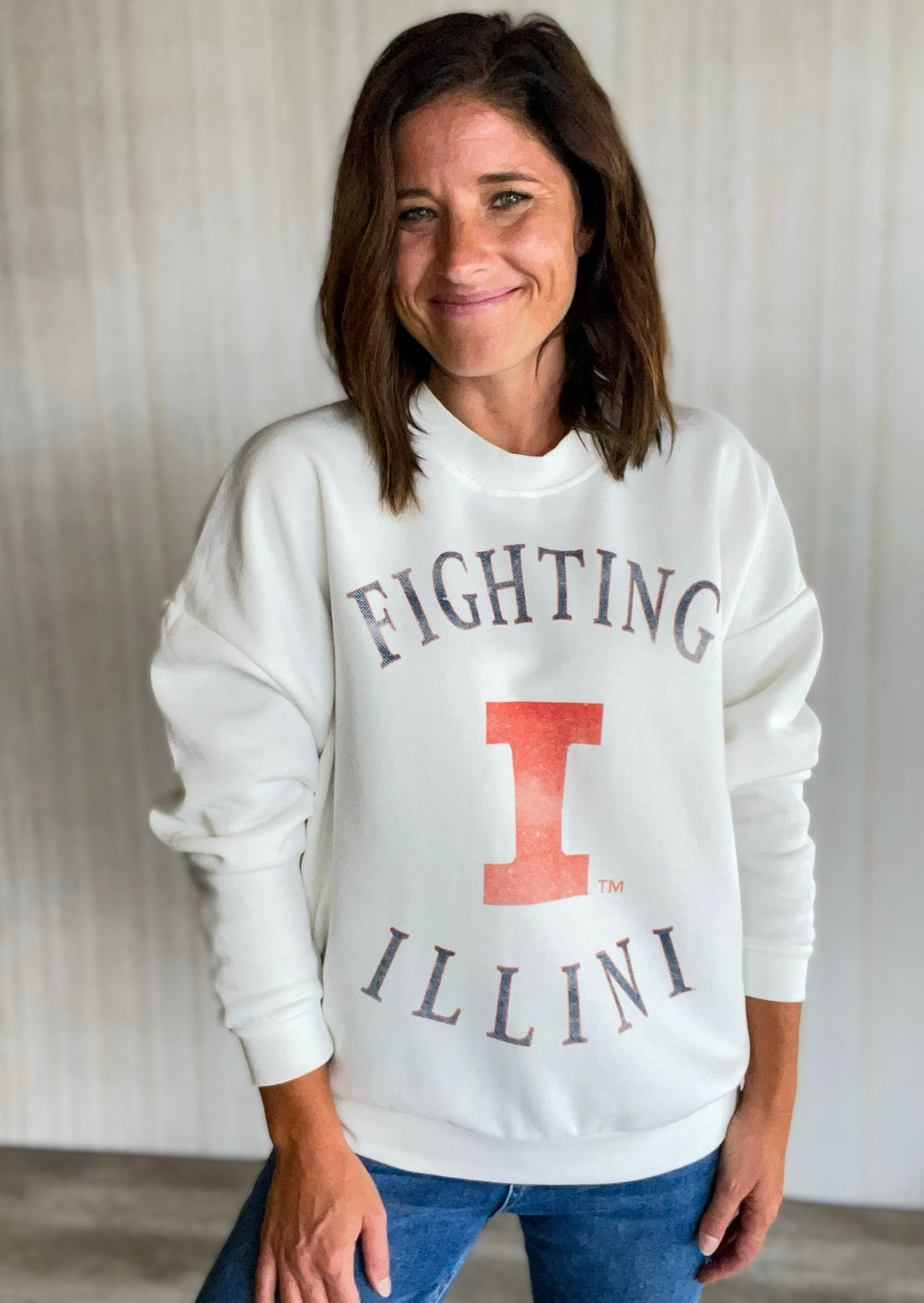 White Fighting Illini Pullover | Champaign-Urbana Boutique