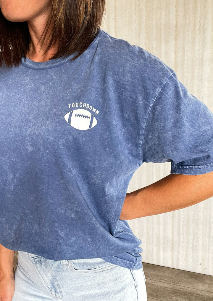 Game Day Football Blue Mineral Graphic Tee