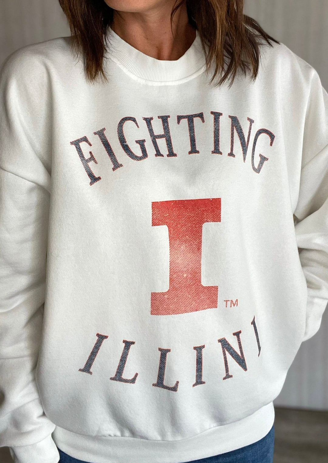 White Fighting Illini Pullover | Champaign-Urbana Boutique