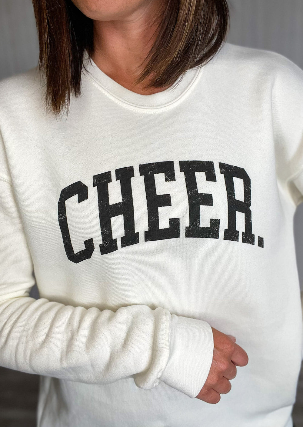 White Cheer Sweatshirt |Cheerleading Sweatshirt