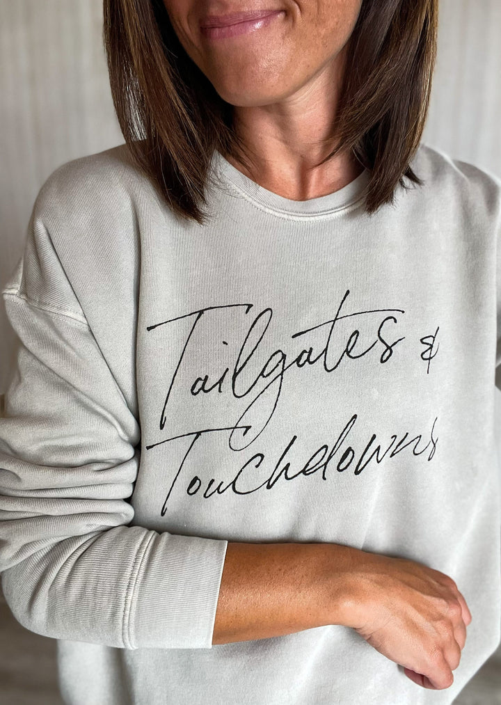 Tailgates & Touchdowns Sweatshirt neutral color | Football Game Day Sweatshirt 