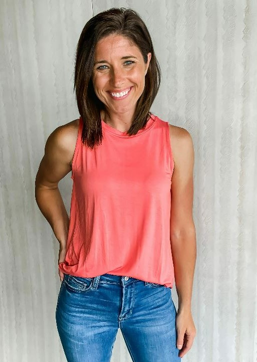 Coral Round Neck Tank Top