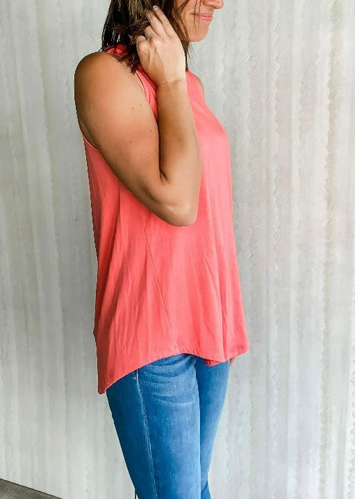 Coral Round Neck Tank Top