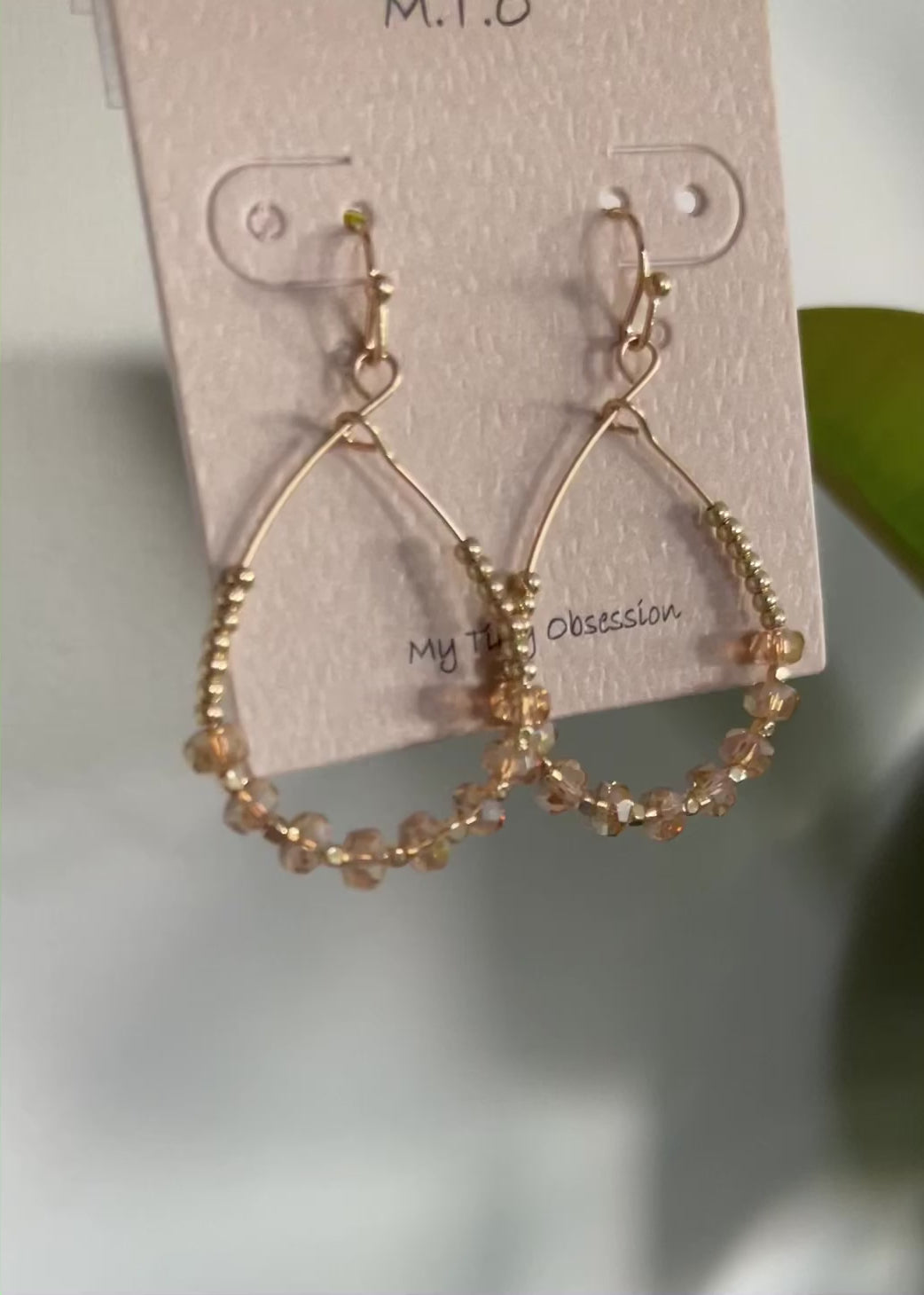 Gold Beaded Teardrop Earrings