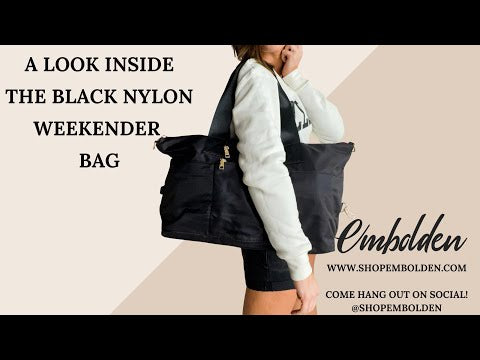 Black Nylon Weekender Bag
