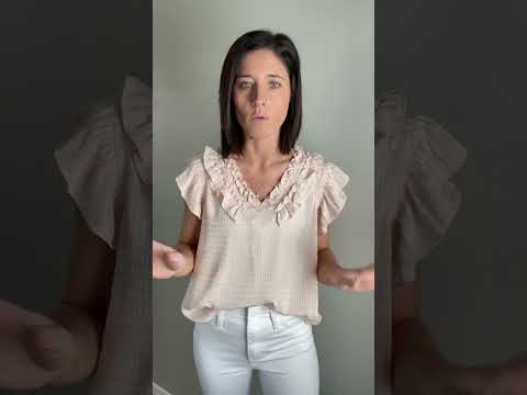 Cream Ruffle V-Neck Top