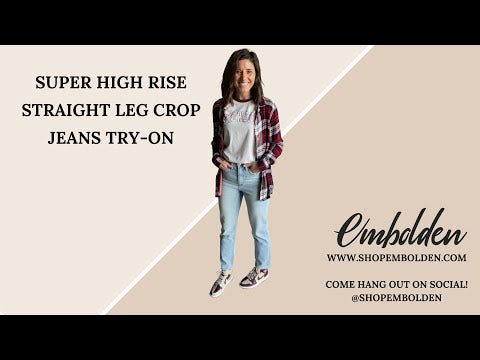 Super High Rise Straight Crop Jeans