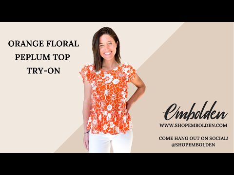 Orange Floral Peplum Top