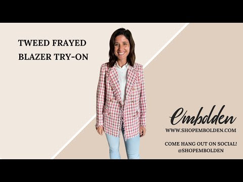 Tweed Frayed Blazer