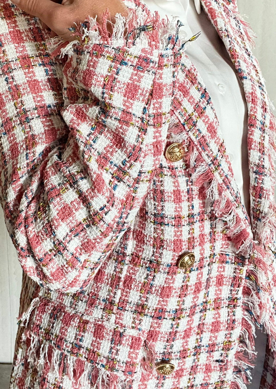Tweed Frayed Blazer