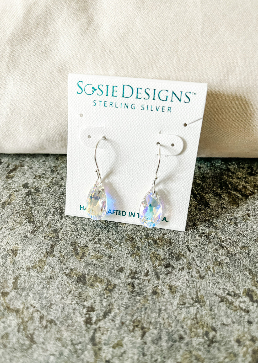 Crystal briolette earrings - swarovski crystal elements clear ab. Reflect your flawless style with this glam pair of clear ab hued briolette drop earrings. 