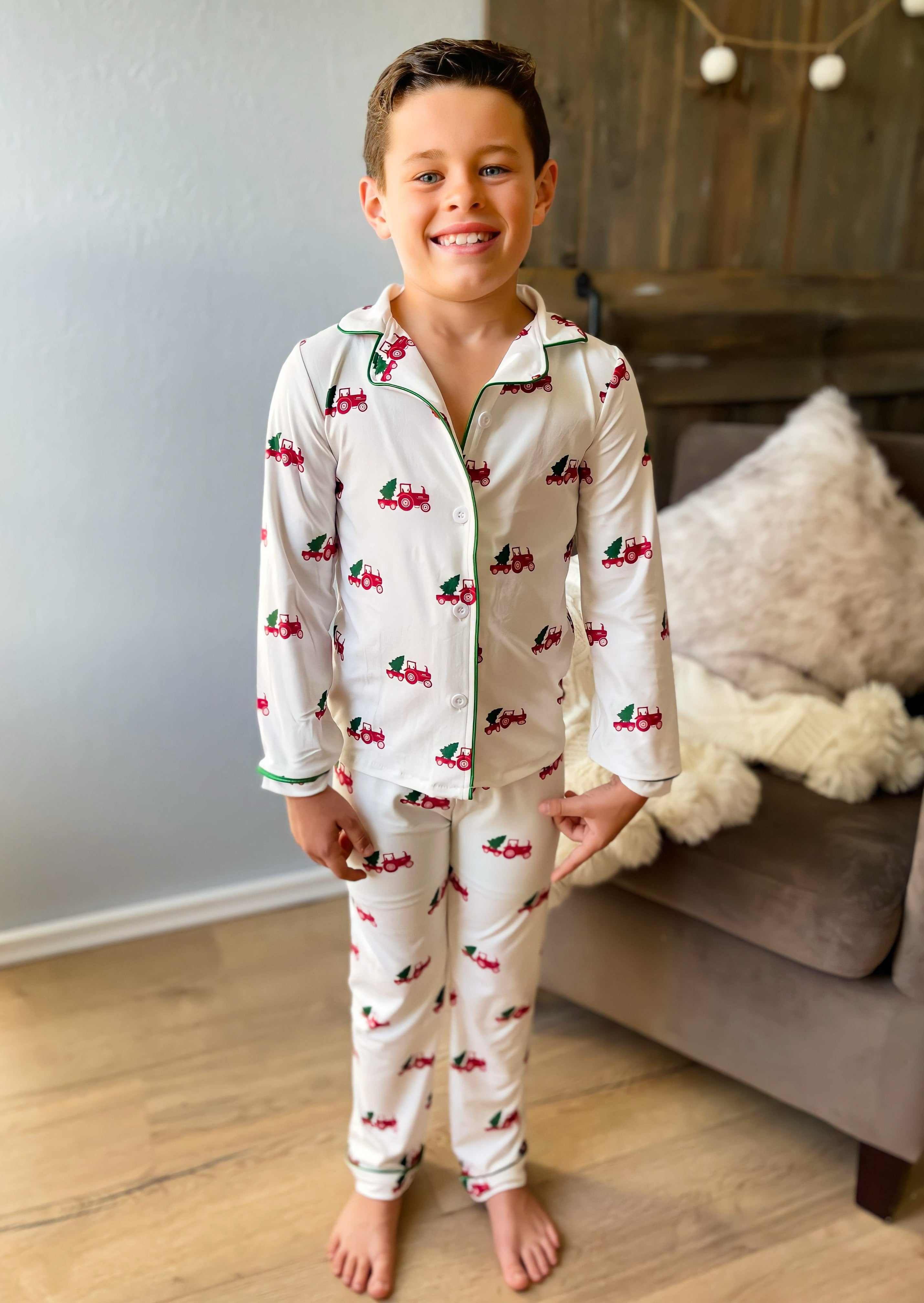 Tractor best sale christmas pajamas