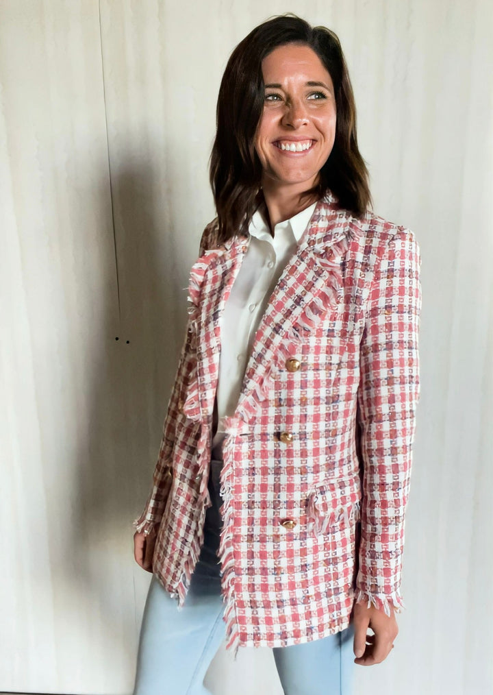 Tweed Frayed Blazer