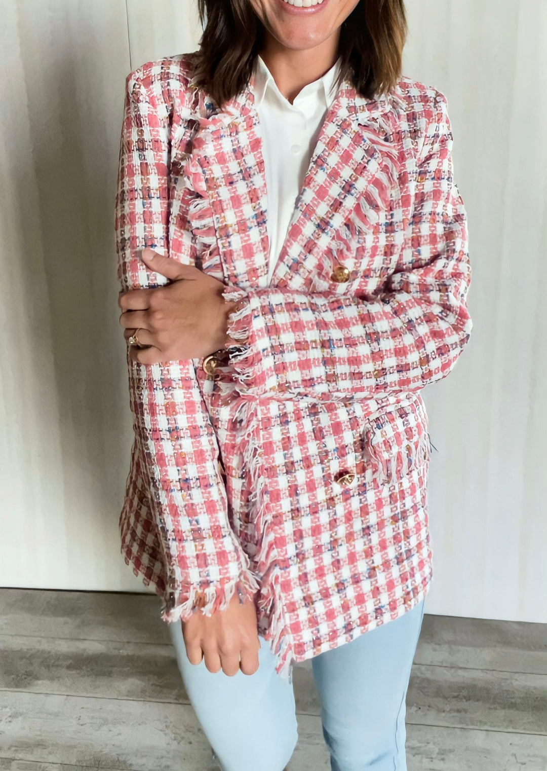 Tweed Frayed Blazer