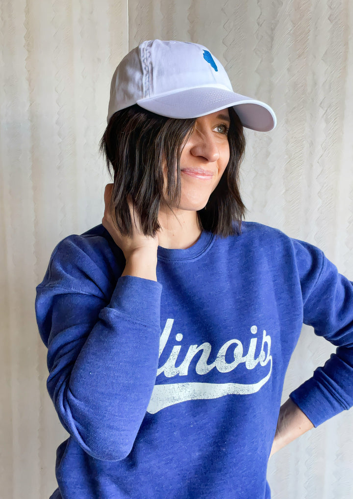 White Embroidered State of Illinois Hat