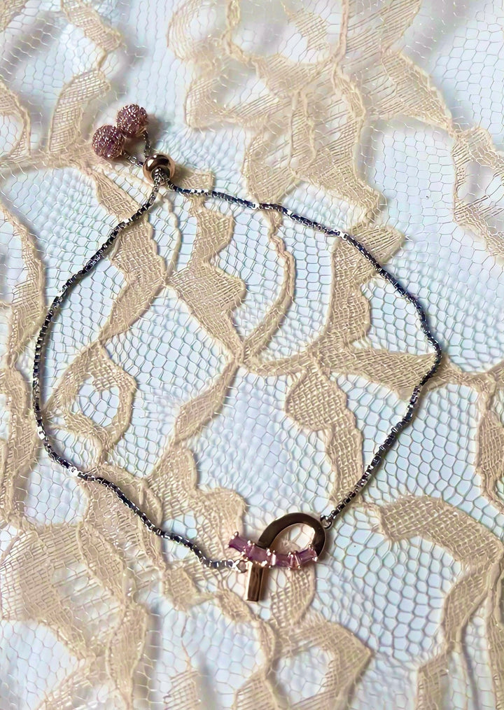 Breast Cancer Rose Gold Loop Bracelet
