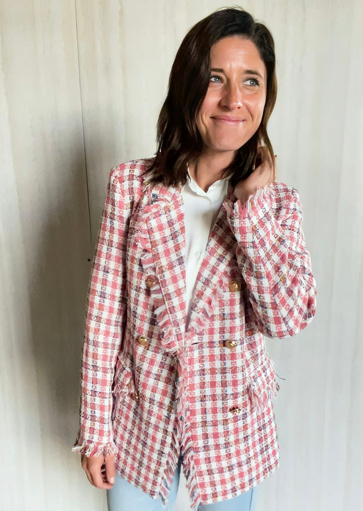Tweed Frayed Blazer