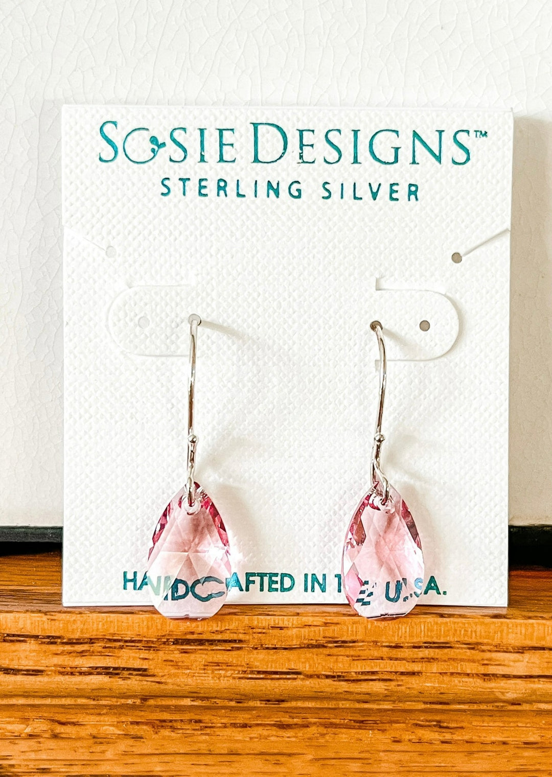 Rose Pink Crystal Briolette Earrings