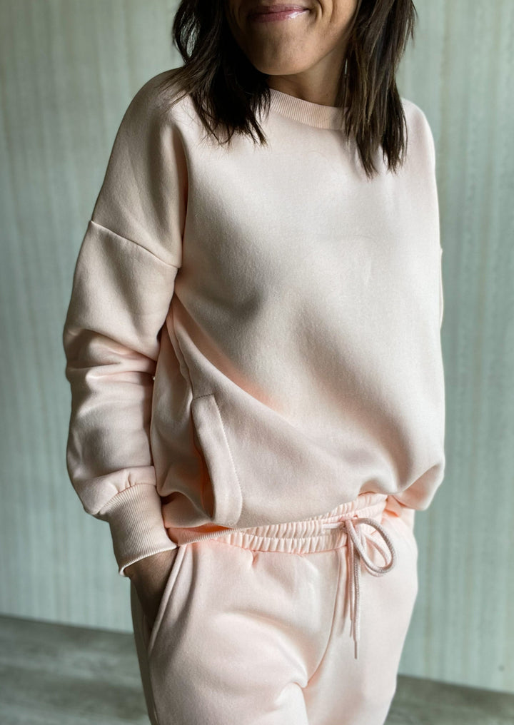 Women's Seashell Pink  Sweatshirt and Sweatpants Lounge Set