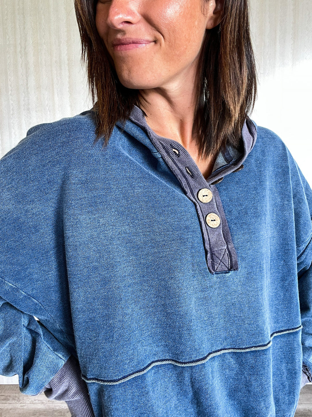 Washed Denim Hoodie