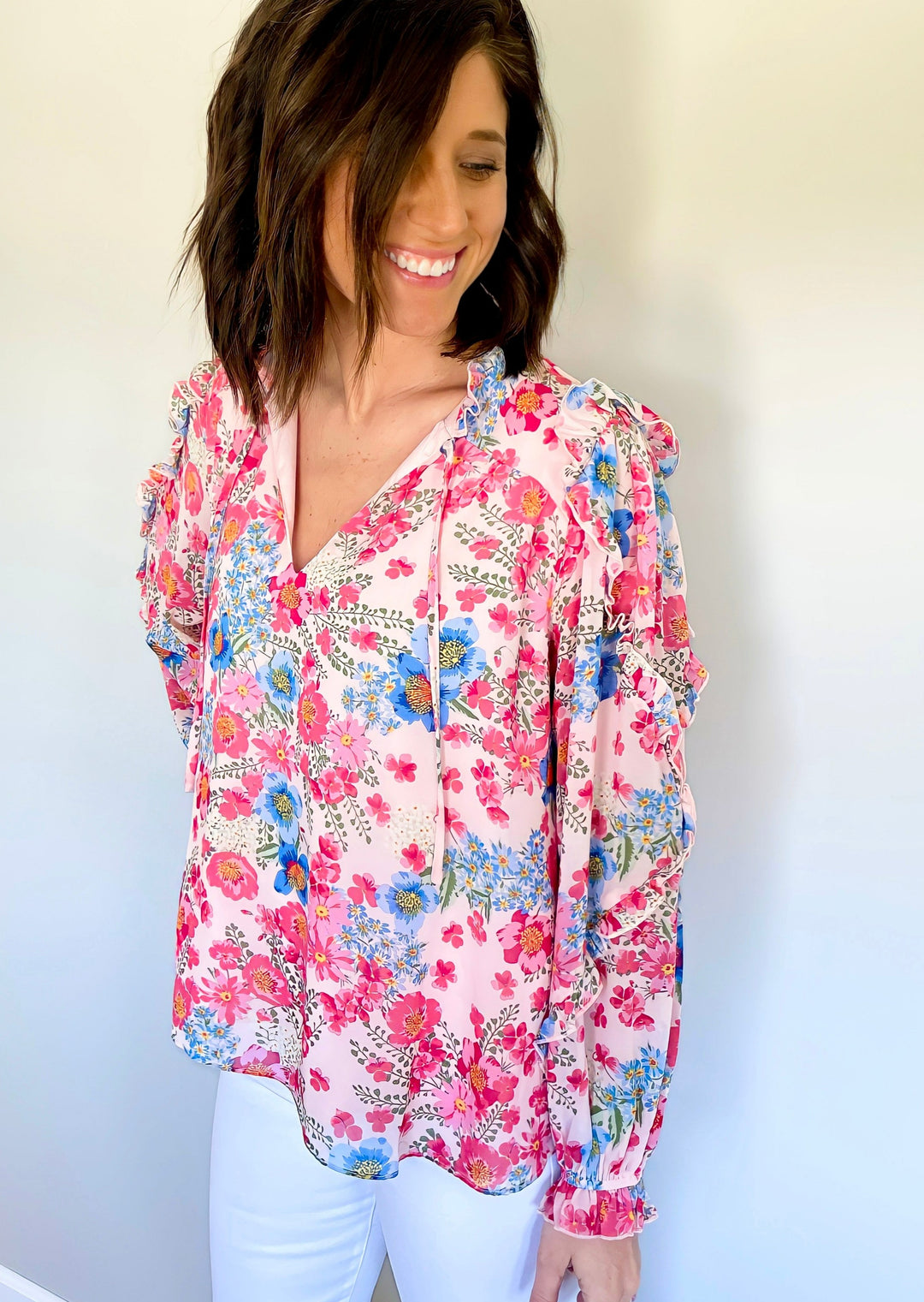 Pink Floral Blouse