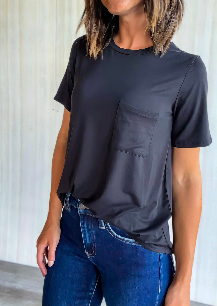 Black Pocket Top